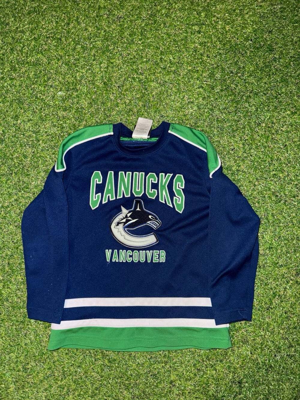NHL Vancouver Canucks Long Sleeve Jersey Blue Green Youth